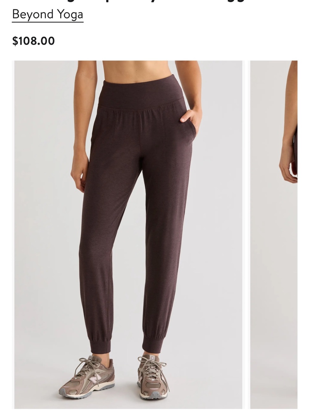 Beyond Yoga Chocolate Brown High-Rise Joggers